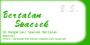 bertalan spacsek business card